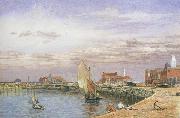 John brett,ARA View at Great Yarmouth (mk46) oil painting on canvas
